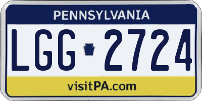 PA license plate LGG2724