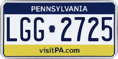 PA license plate LGG2725