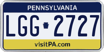 PA license plate LGG2727