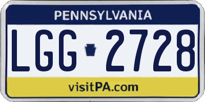 PA license plate LGG2728