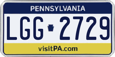 PA license plate LGG2729