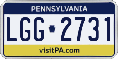 PA license plate LGG2731