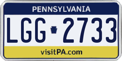PA license plate LGG2733