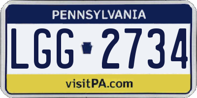 PA license plate LGG2734