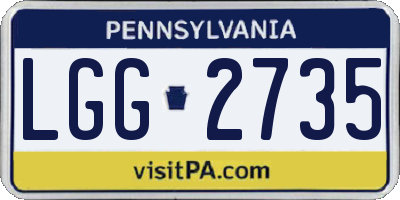 PA license plate LGG2735