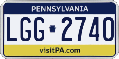 PA license plate LGG2740