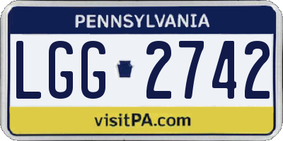 PA license plate LGG2742