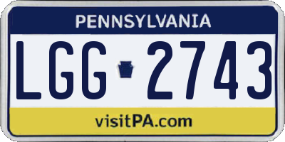 PA license plate LGG2743