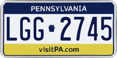 PA license plate LGG2745