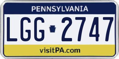 PA license plate LGG2747