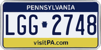 PA license plate LGG2748