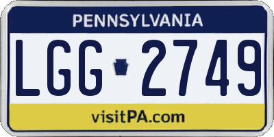 PA license plate LGG2749
