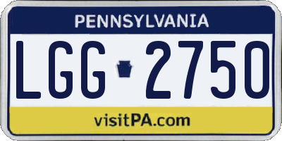 PA license plate LGG2750
