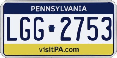 PA license plate LGG2753