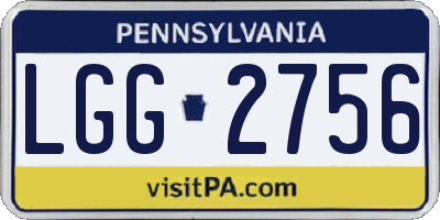 PA license plate LGG2756