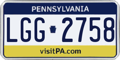 PA license plate LGG2758