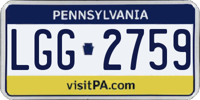 PA license plate LGG2759