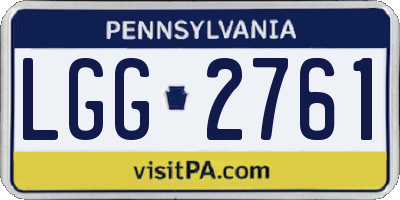 PA license plate LGG2761