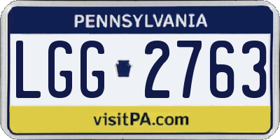 PA license plate LGG2763