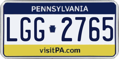 PA license plate LGG2765