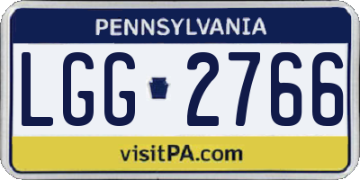 PA license plate LGG2766
