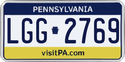 PA license plate LGG2769