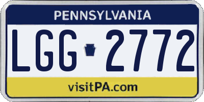 PA license plate LGG2772