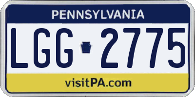 PA license plate LGG2775