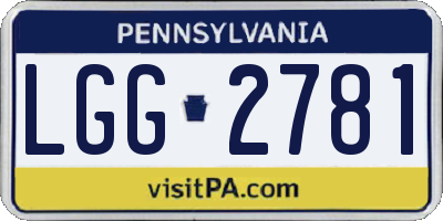 PA license plate LGG2781