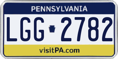 PA license plate LGG2782
