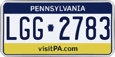 PA license plate LGG2783