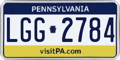 PA license plate LGG2784