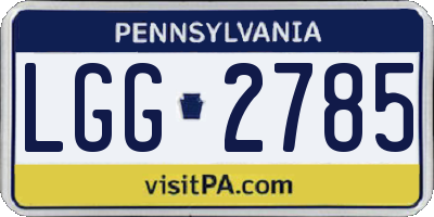 PA license plate LGG2785