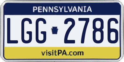 PA license plate LGG2786