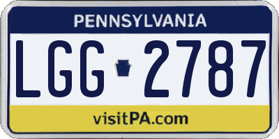 PA license plate LGG2787