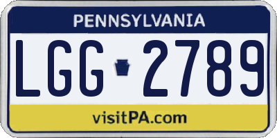PA license plate LGG2789