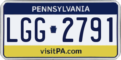 PA license plate LGG2791