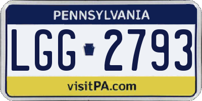 PA license plate LGG2793
