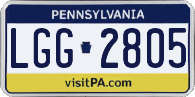 PA license plate LGG2805