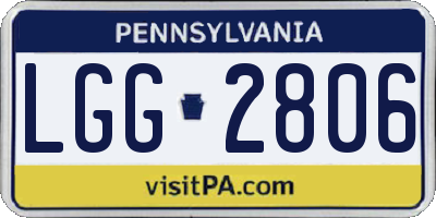 PA license plate LGG2806