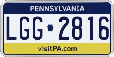 PA license plate LGG2816