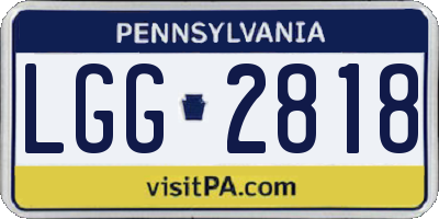 PA license plate LGG2818