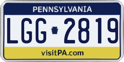 PA license plate LGG2819