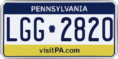 PA license plate LGG2820