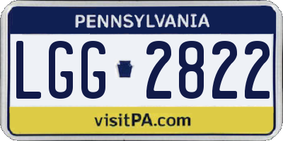 PA license plate LGG2822