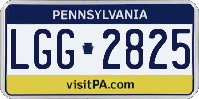 PA license plate LGG2825
