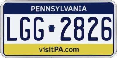 PA license plate LGG2826