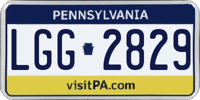 PA license plate LGG2829