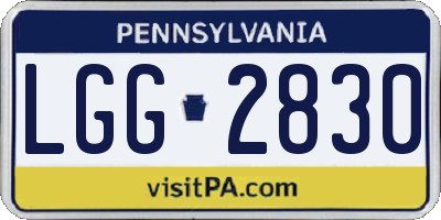 PA license plate LGG2830