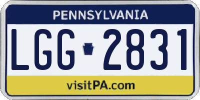 PA license plate LGG2831
